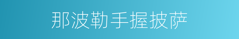 那波勒手握披萨的同义词