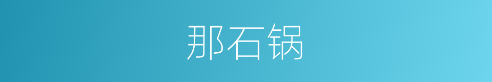 那石锅的同义词