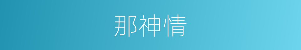 那神情的同义词