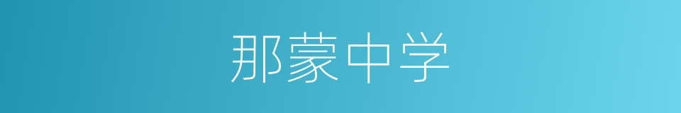 那蒙中学的同义词