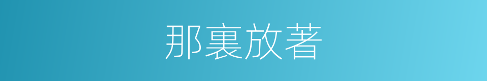 那裏放著的意思