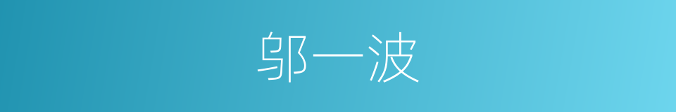 邬一波的同义词