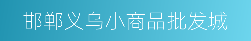 邯郸义乌小商品批发城的同义词
