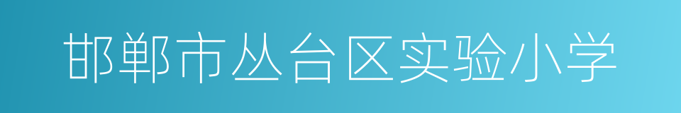 邯郸市丛台区实验小学的同义词
