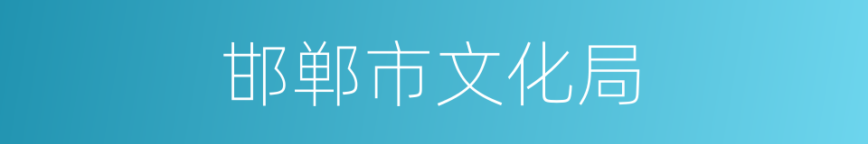 邯郸市文化局的同义词