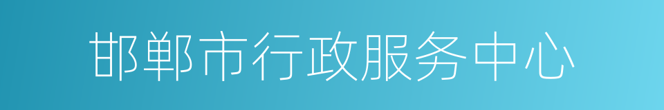 邯郸市行政服务中心的同义词