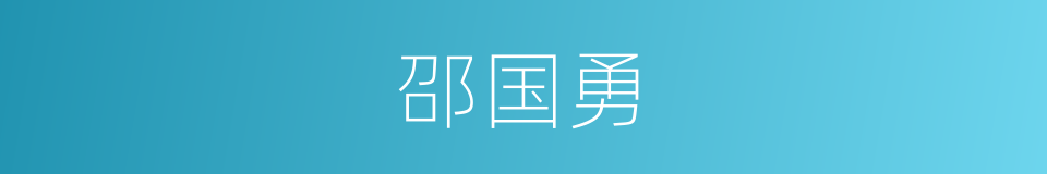 邵国勇的同义词