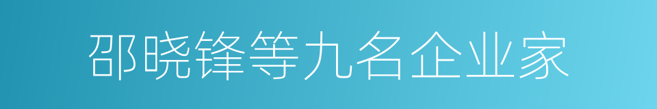 邵晓锋等九名企业家的同义词