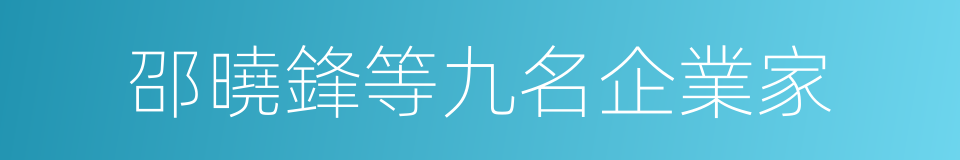 邵曉鋒等九名企業家的同義詞