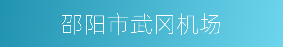 邵阳市武冈机场的同义词