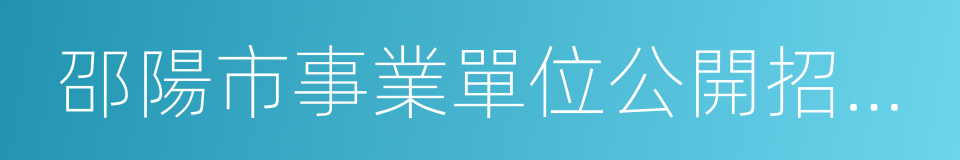 邵陽市事業單位公開招聘工作人員實施細則的同義詞