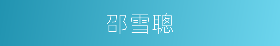 邵雪聰的同義詞