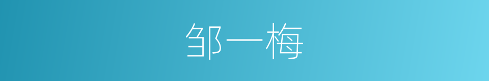 邹一梅的同义词