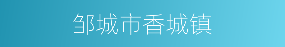 邹城市香城镇的同义词