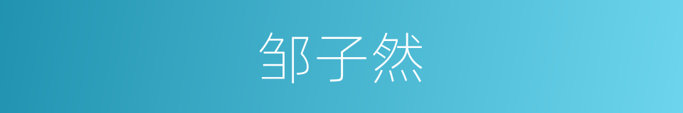 邹子然的同义词