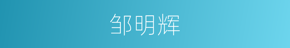 邹明辉的同义词