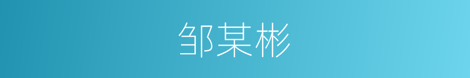 邹某彬的同义词