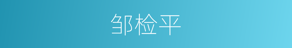 邹检平的同义词