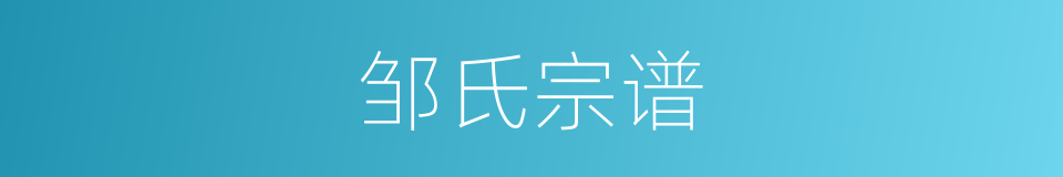 邹氏宗谱的同义词