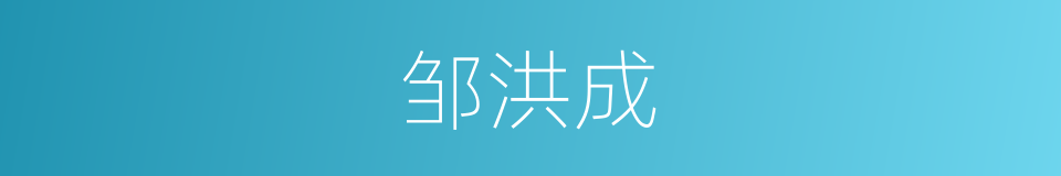 邹洪成的同义词