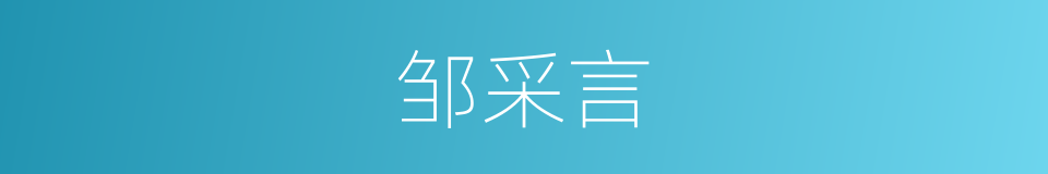 邹采言的同义词