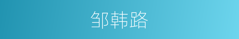 邹韩路的同义词