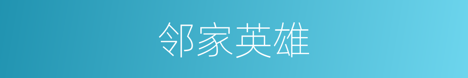 邻家英雄的同义词