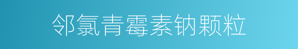 邻氯青霉素钠颗粒的同义词
