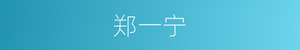 郑一宁的同义词