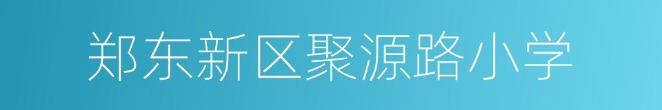 郑东新区聚源路小学的同义词