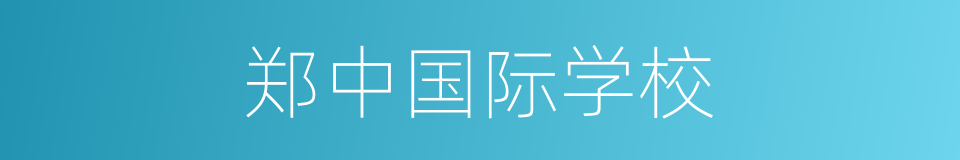 郑中国际学校的同义词