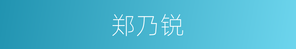 郑乃锐的同义词