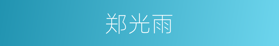郑光雨的同义词