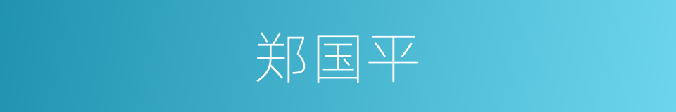 郑国平的同义词