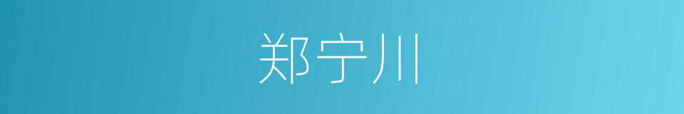 郑宁川的同义词