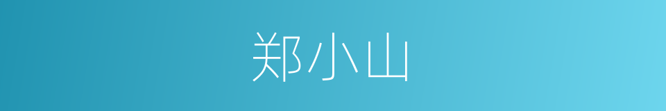 郑小山的同义词