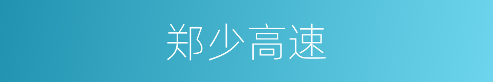 郑少高速的同义词