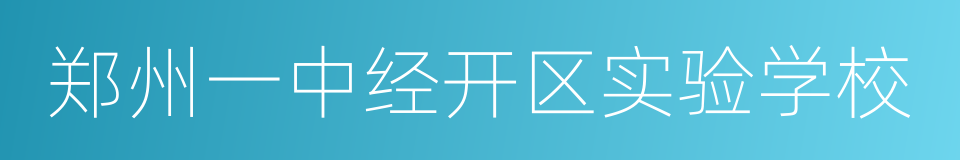 郑州一中经开区实验学校的同义词
