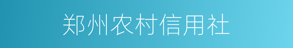 郑州农村信用社的同义词