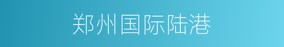 郑州国际陆港的同义词
