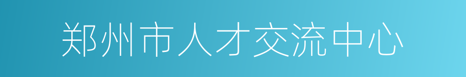 郑州市人才交流中心的同义词