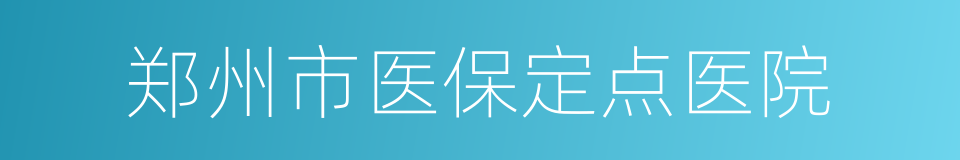 郑州市医保定点医院的同义词