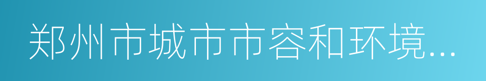 郑州市城市市容和环境卫生管理条例的同义词