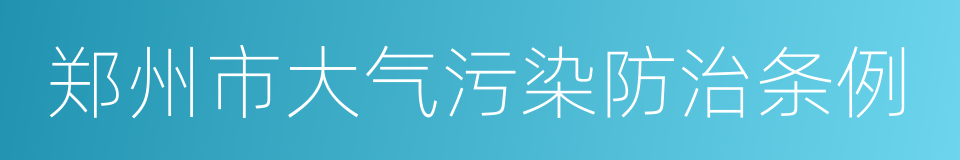 郑州市大气污染防治条例的同义词