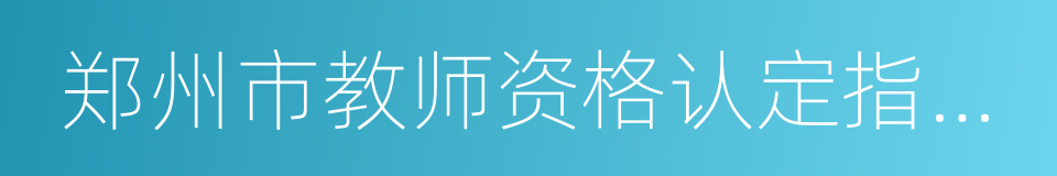 郑州市教师资格认定指导中心的同义词