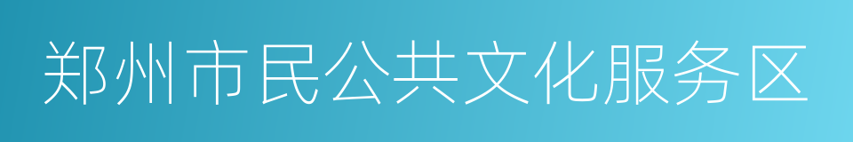 郑州市民公共文化服务区的意思