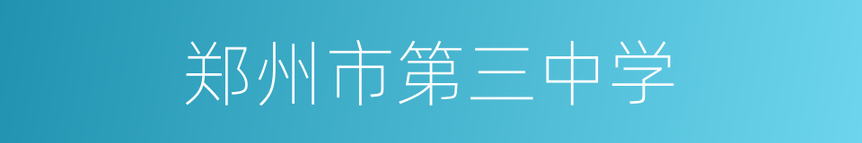 郑州市第三中学的同义词
