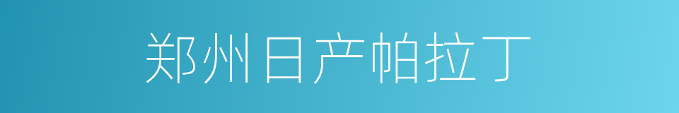郑州日产帕拉丁的同义词