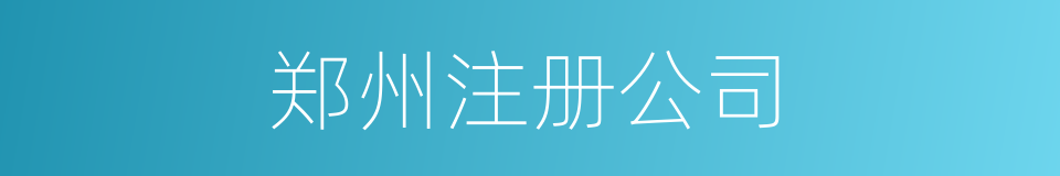 郑州注册公司的同义词