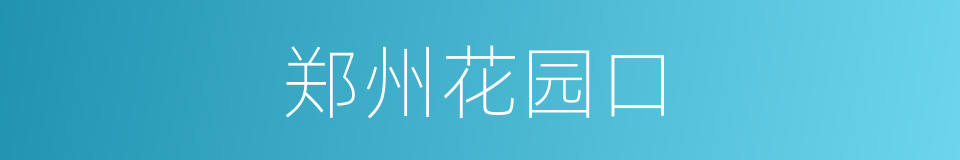 郑州花园口的同义词